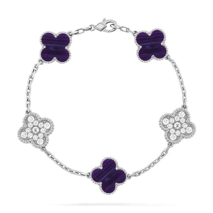 [Garvey ]CLOVER 5 MOTIF PURPLE STRIPES BRACELET COLLECTION