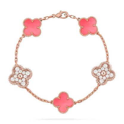 [Garvey ] CLOVER 5 MOTIFS  PINK MOP BRACELET COLLECTION