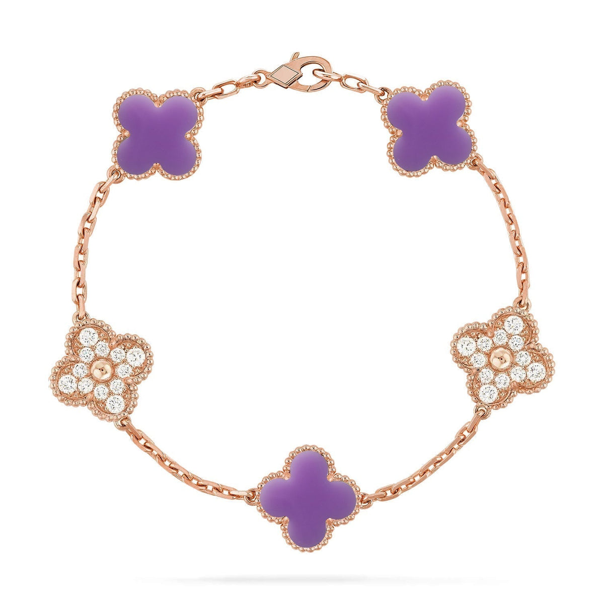 [Garvey ]CLOVER 5 MOTIF LIGHT PURPLE BRACELET COLLECTION