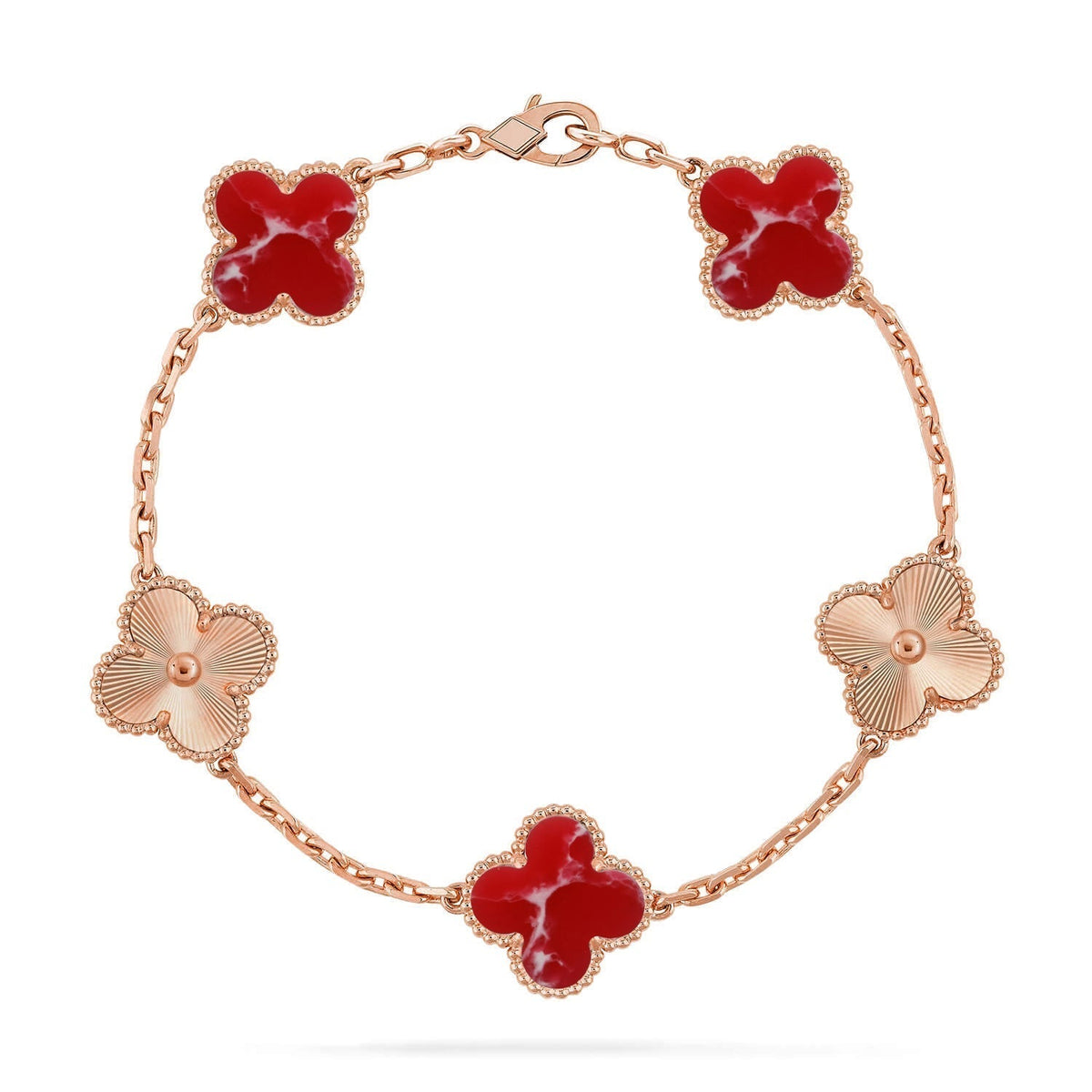 [Garvey ]CLOVER 5 MOTIF RED PATTERN BRACELET COLLECTION