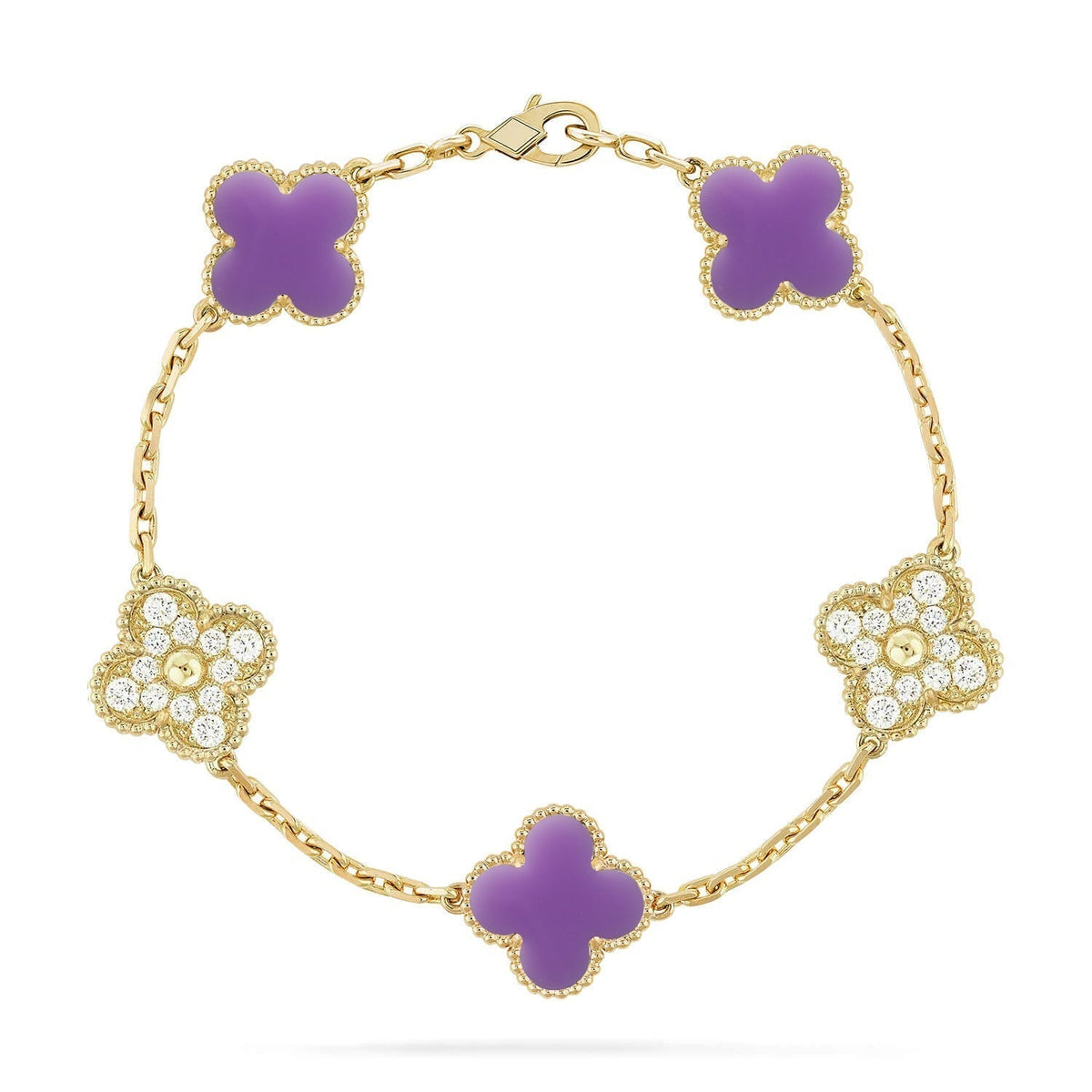 [Garvey ]CLOVER 5 MOTIF LIGHT PURPLE BRACELET COLLECTION