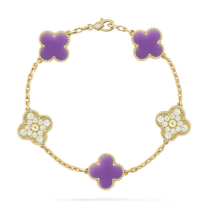 [Garvey ]CLOVER 5 MOTIF LIGHT PURPLE BRACELET COLLECTION