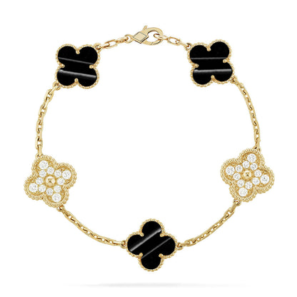 [Garvey]LUCKY CLOVER 5-MOTIF BRACELET - PULSE STONE COLLECTION