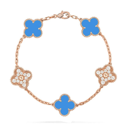 [Garvey ] CLOVER 5 MOTIF BLUE AGATE BRACELET COLLECTION