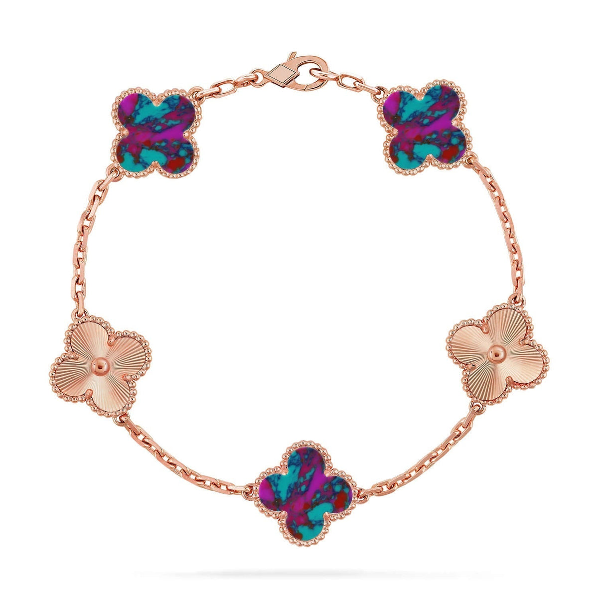 [Garvey ]CLOVER 5 MOTIF COLOR GEMSTONES BRACELET COLLECTION