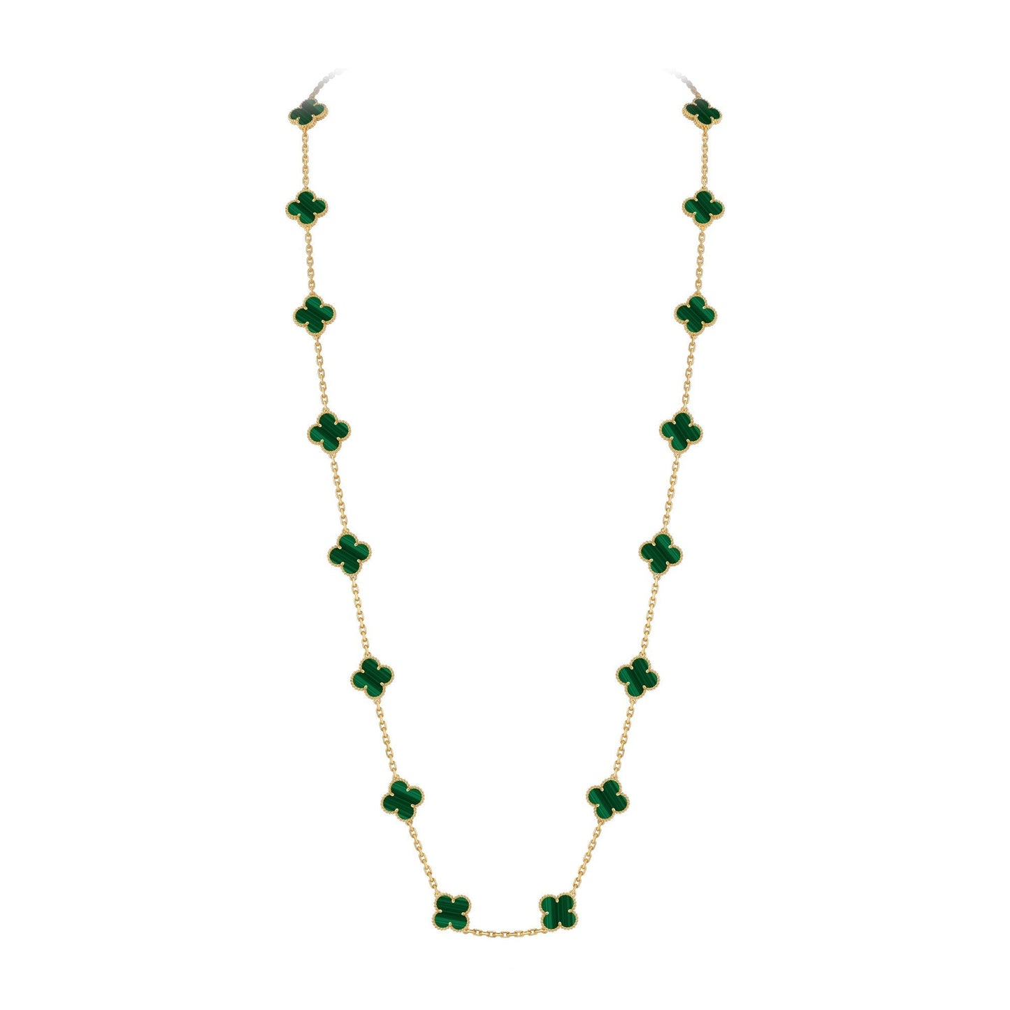 [Garvey]CLASSIC 20-MOTIF LUCKY CLOVER LONG NECKLACE GOLD COLLECTION