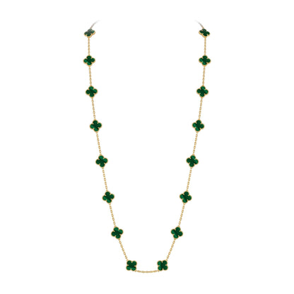 [Garvey]CLASSIC 20-MOTIF LUCKY CLOVER LONG NECKLACE GOLD COLLECTION