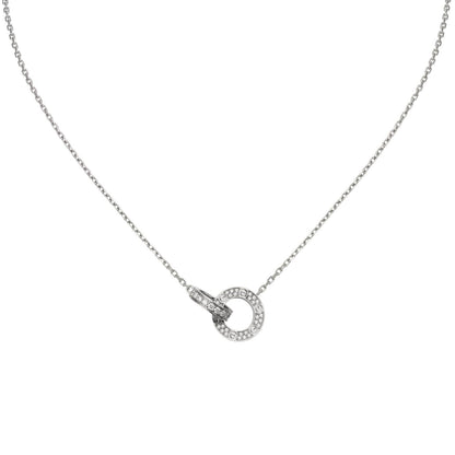 [Garvey]LOVE DOUBLE-RING PENDANT FULL-PAVÉ NECKLACE