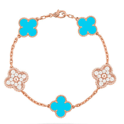 [Garvey ] CLOVER 5 MOTIF TURQUOISE BRACELET COLLECTION