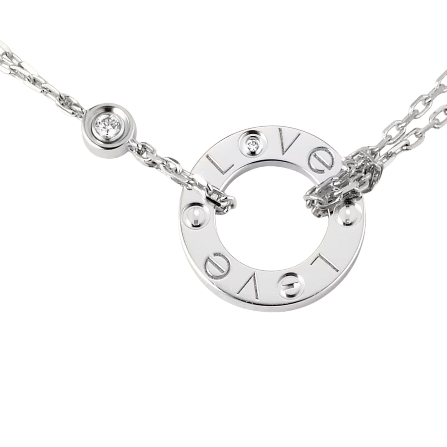 [Garvey]LOVE CIRCULAR PENDANT 2-DIAMOND NECKLACE