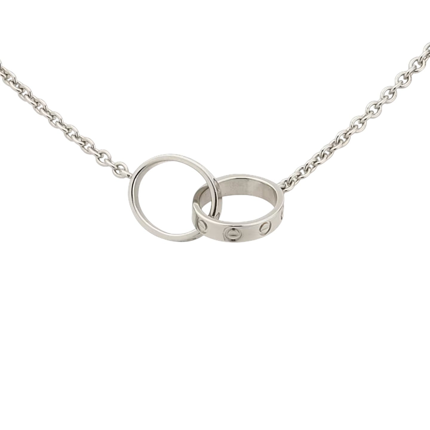 [Garvey]LOVE DOUBLE-RING INTERLOCKED NECKLACE