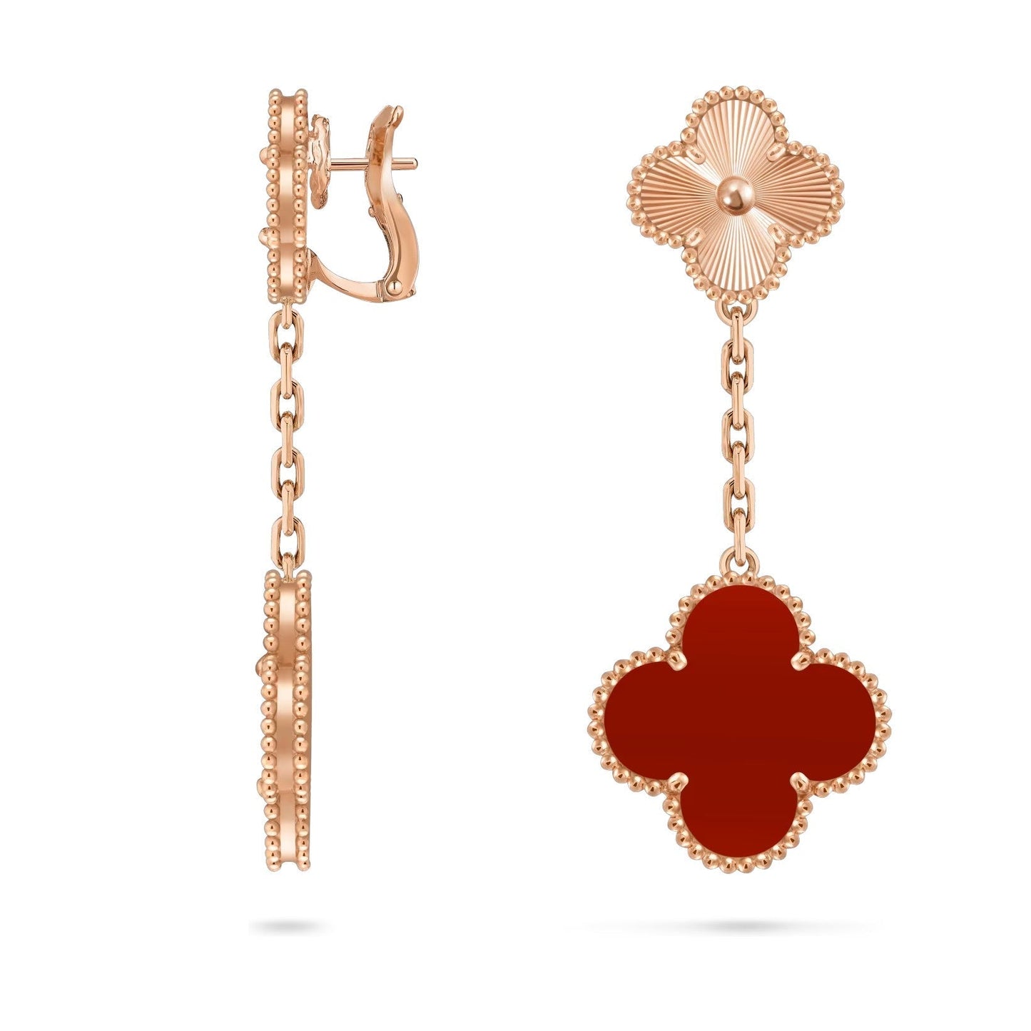 [Garvey]CLOVER DUAL-MOTIF STATEMENT STUD EARRINGS - DOUBLE-CHARM COLLECTION