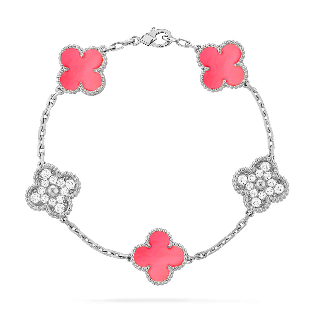 [Garvey ] CLOVER 5 MOTIFS  PINK MOP BRACELET COLLECTION