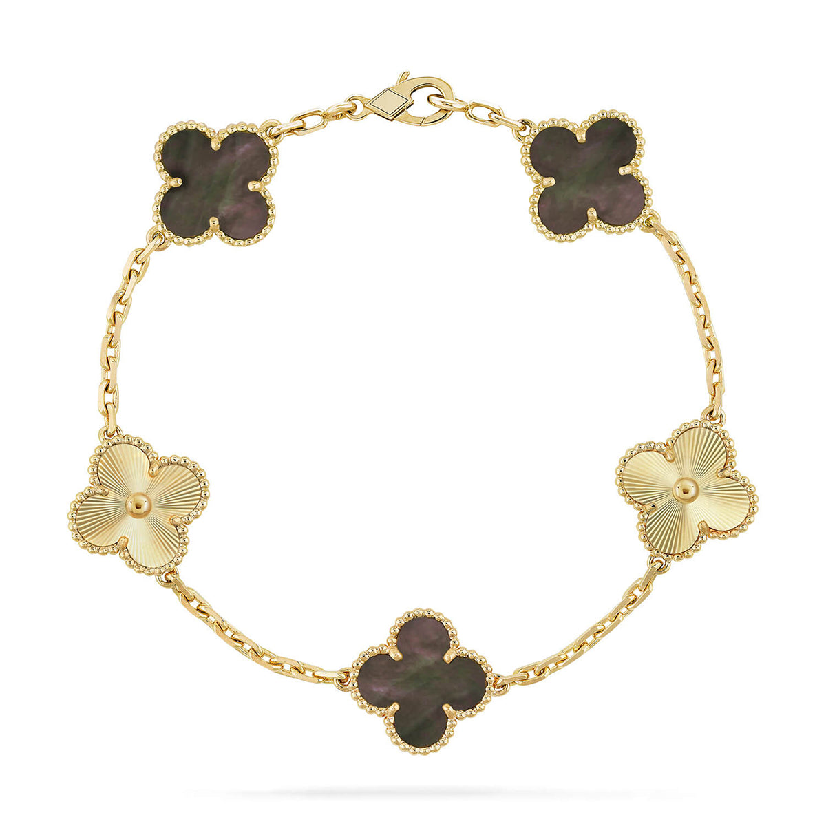 [Garvey ] CLOVER 5 MOTIF GRAY MOP BRACELET COLLECTION