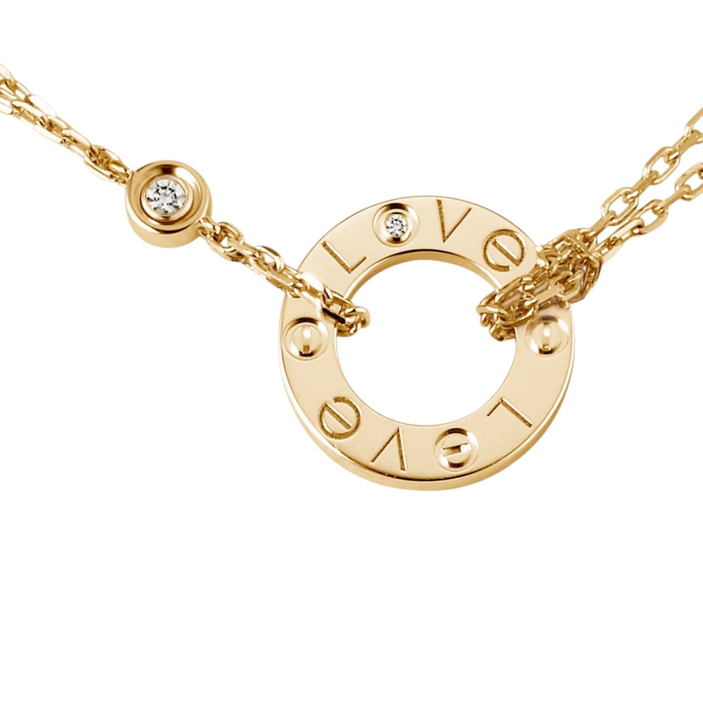 [Garvey]LOVE CIRCULAR PENDANT 2-DIAMOND NECKLACE