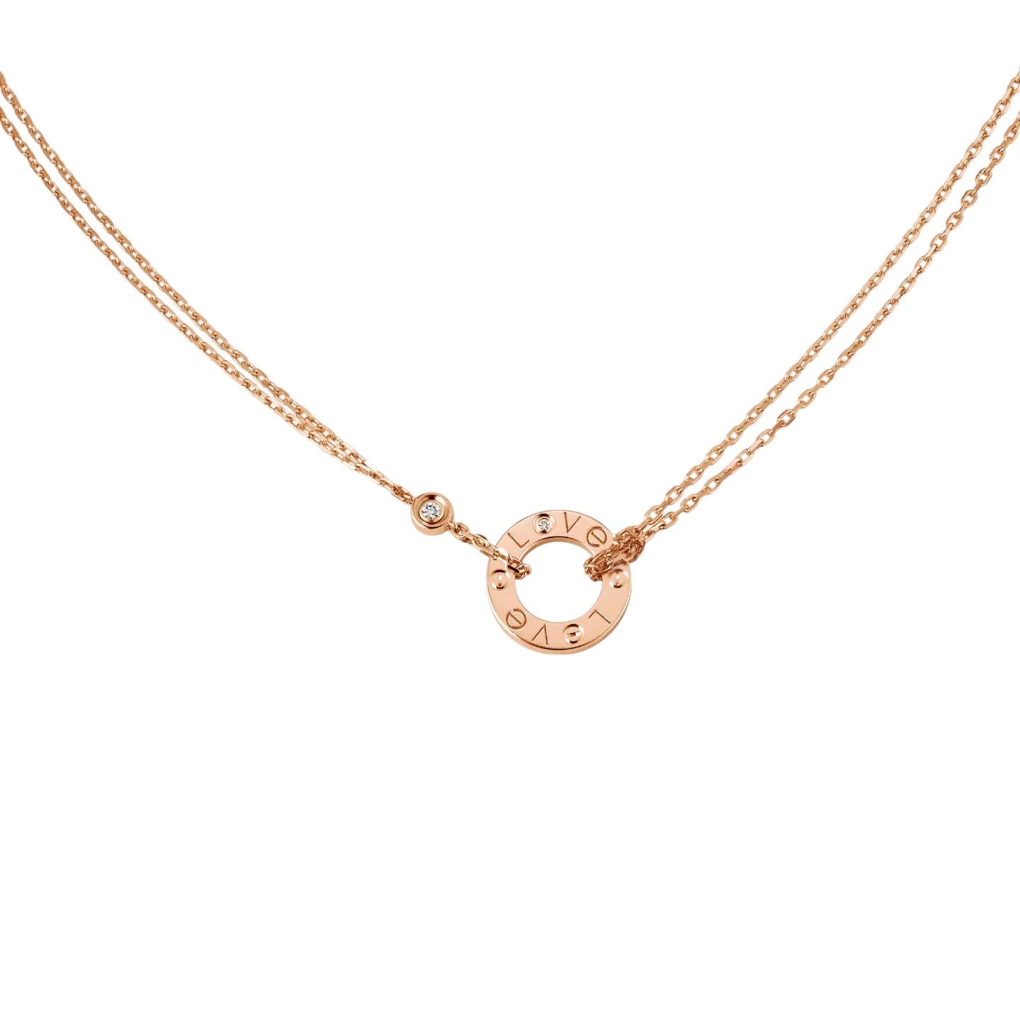 [Garvey]LOVE CIRCULAR PENDANT 2-DIAMOND NECKLACE