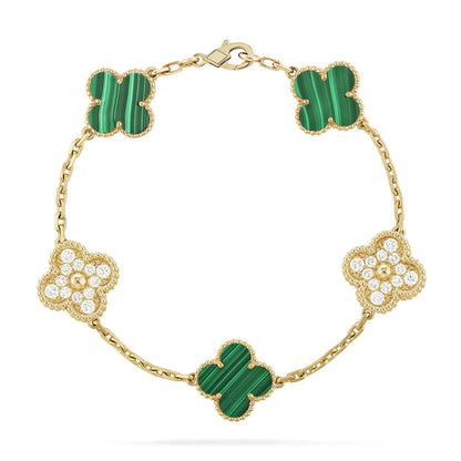 [Garvey ] CLOVER 5 MOTIF MALACHITE BRACELET COLLECTION
