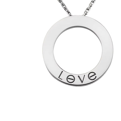 [Garvey]LOVE LARGE CIRCULAR PENDANT NECKLACE