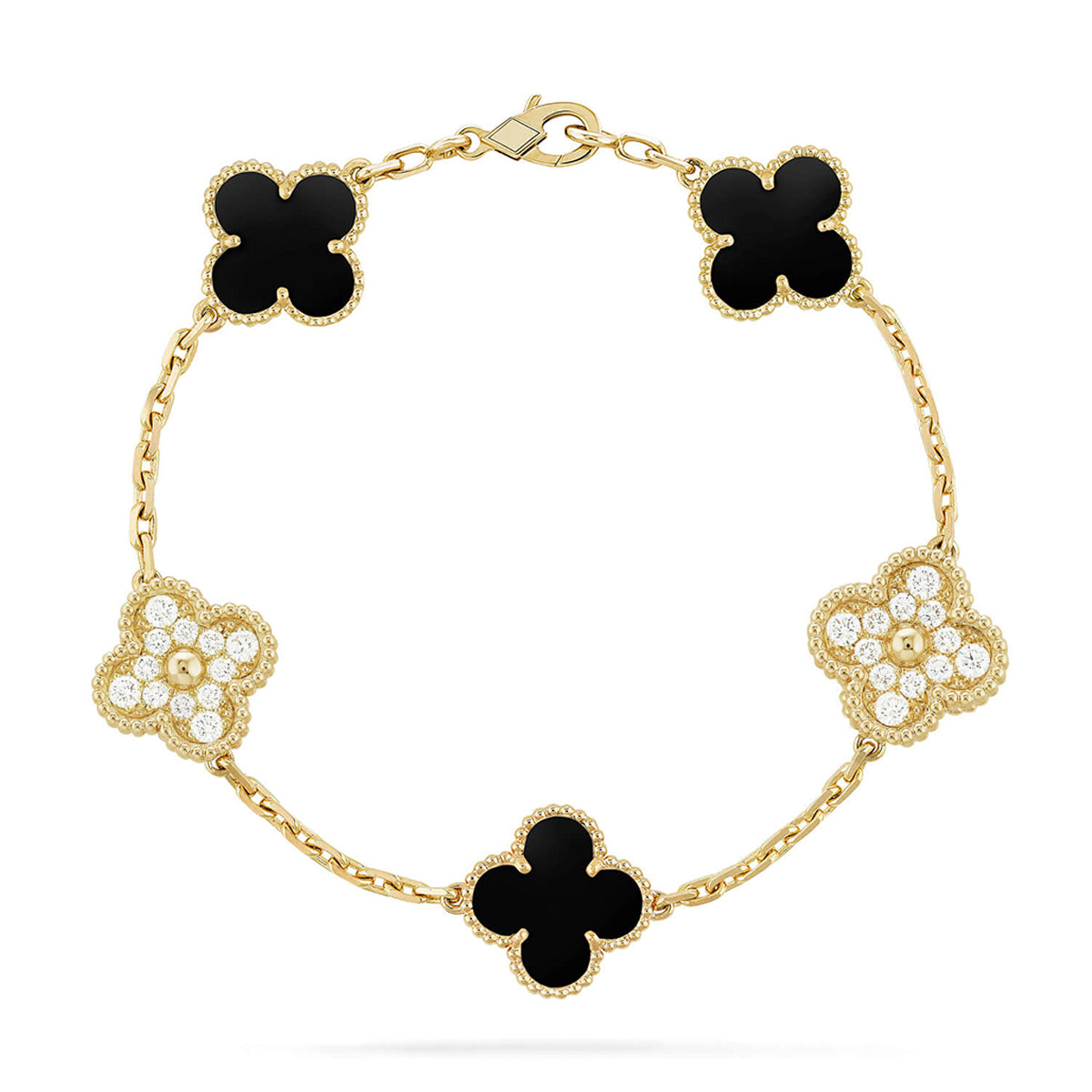 [Garvey ] CLOVER 5 MOTIF ONYXS BRACELET COLLECTION