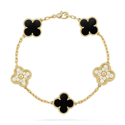 [Garvey ] CLOVER 5 MOTIF ONYXS BRACELET COLLECTION