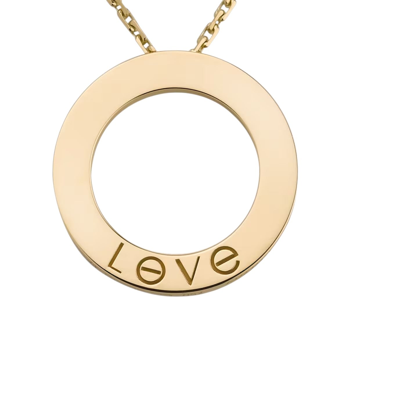 [Garvey]LOVE LARGE CIRCULAR PENDANT 3-DIAMOND NECKLACE