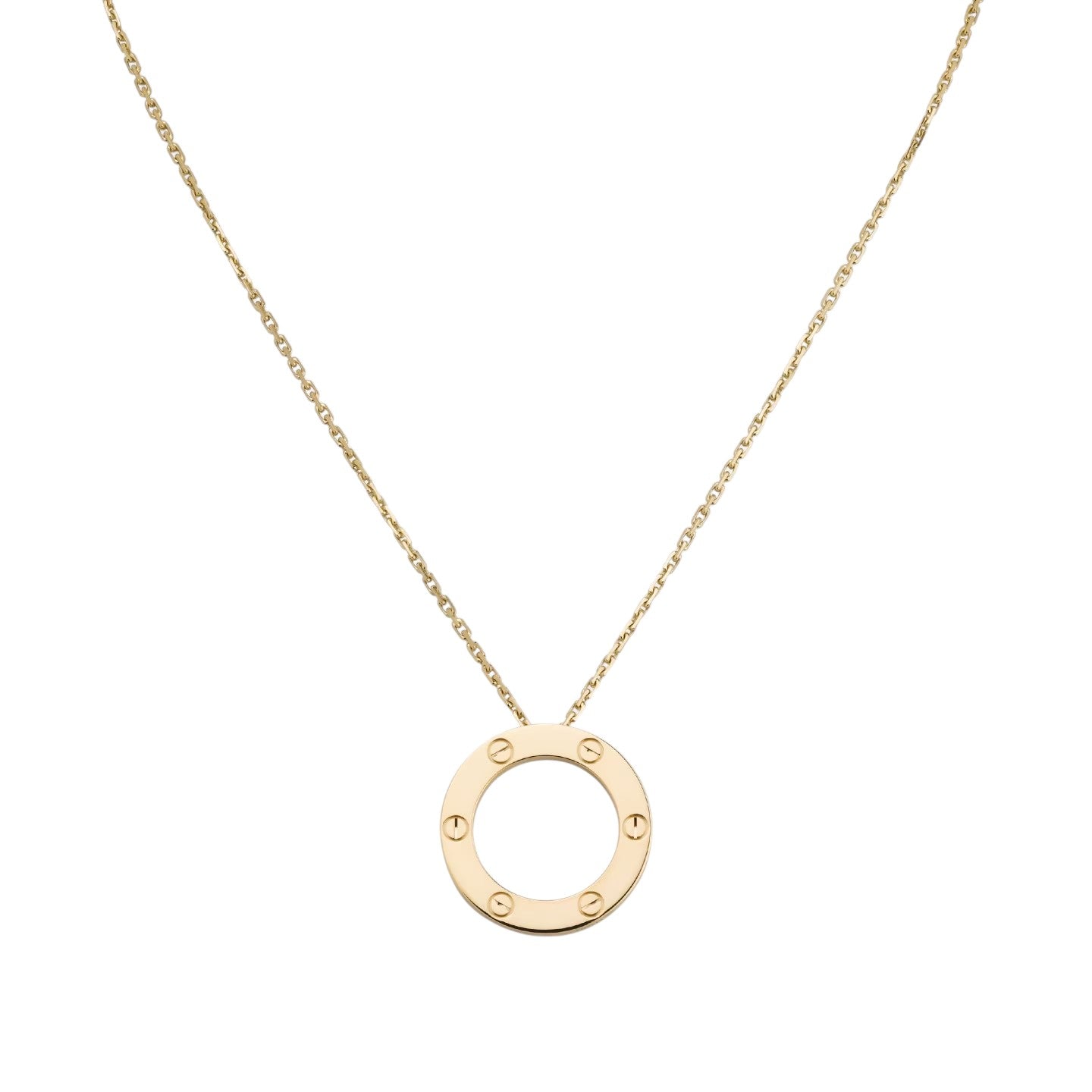 [Garvey]LOVE LARGE CIRCULAR PENDANT NECKLACE