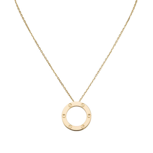 [Garvey]LOVE LARGE CIRCULAR PENDANT NECKLACE