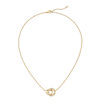 [Garvey]LOVE DOUBLE-RING PENDANT FULL-PAVÉ NECKLACE
