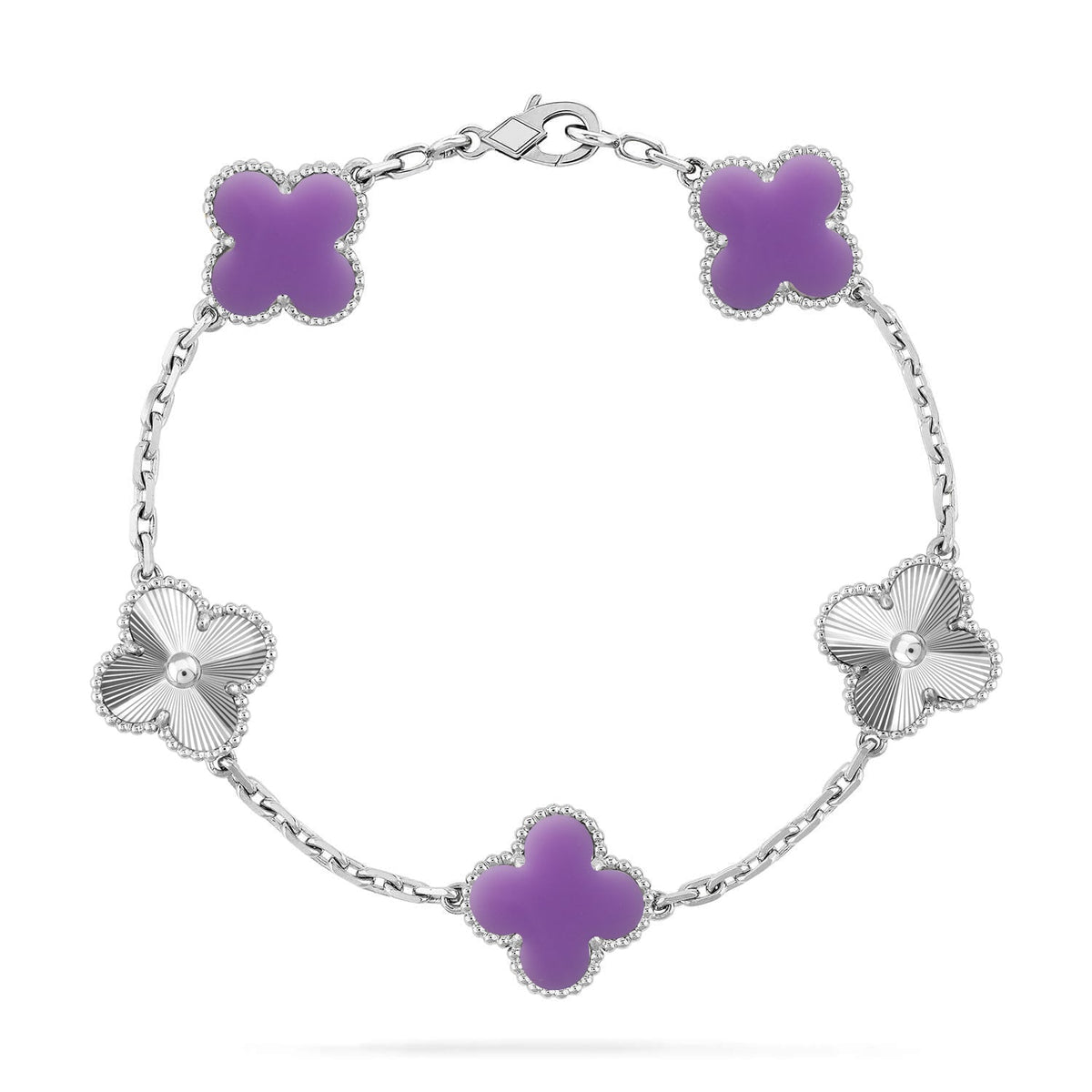 [Garvey ]CLOVER 5 MOTIF LIGHT PURPLE BRACELET COLLECTION