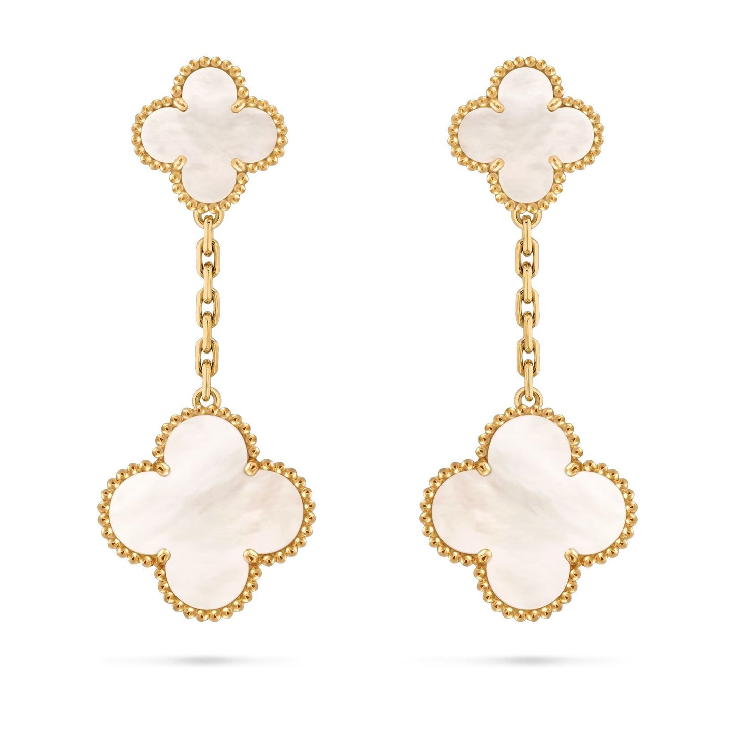 [Garvey]CLOVER DUAL-MOTIF STATEMENT STUD EARRINGS - DOUBLE-CHARM COLLECTION