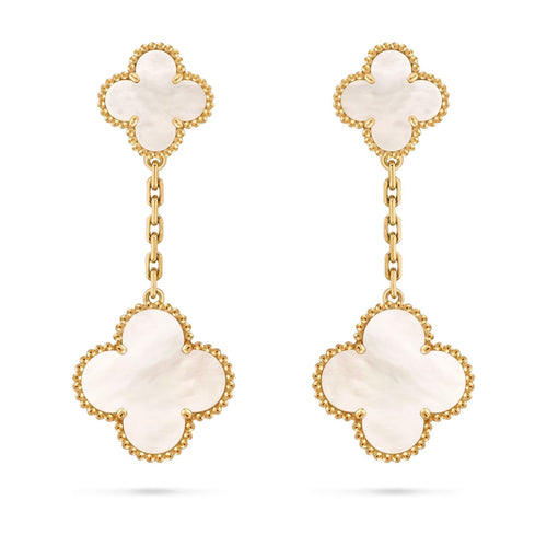 [Garvey]CLOVER DUAL-MOTIF STATEMENT STUD EARRINGS - DOUBLE-CHARM COLLECTION