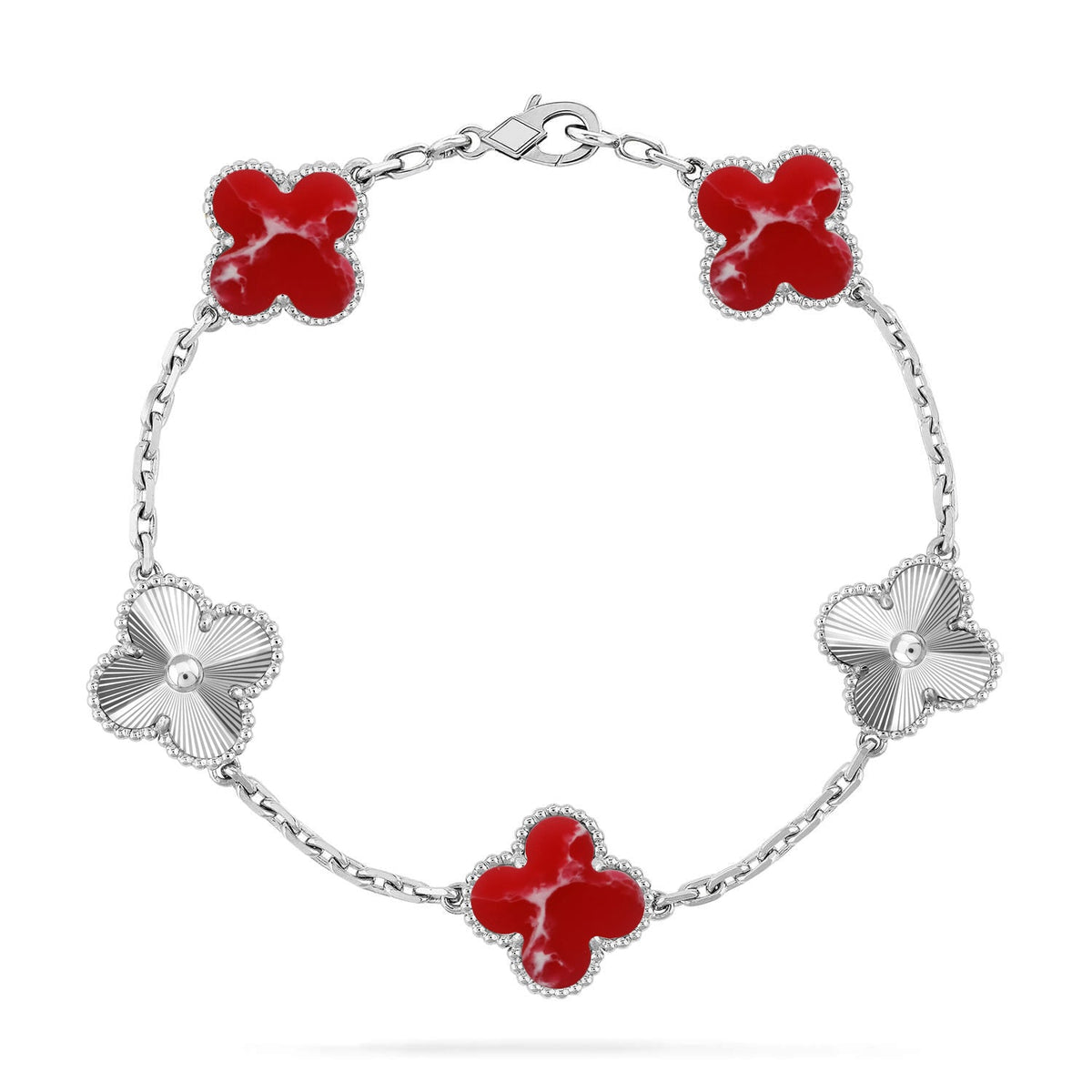 [Garvey ]CLOVER 5 MOTIF RED PATTERN BRACELET COLLECTION
