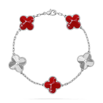 [Garvey ]CLOVER 5 MOTIF RED PATTERN BRACELET COLLECTION