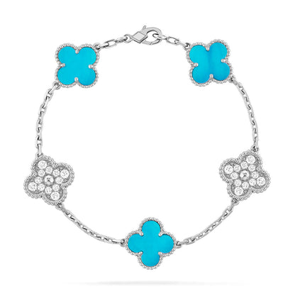 [Garvey ] CLOVER 5 MOTIF TURQUOISE BRACELET COLLECTION