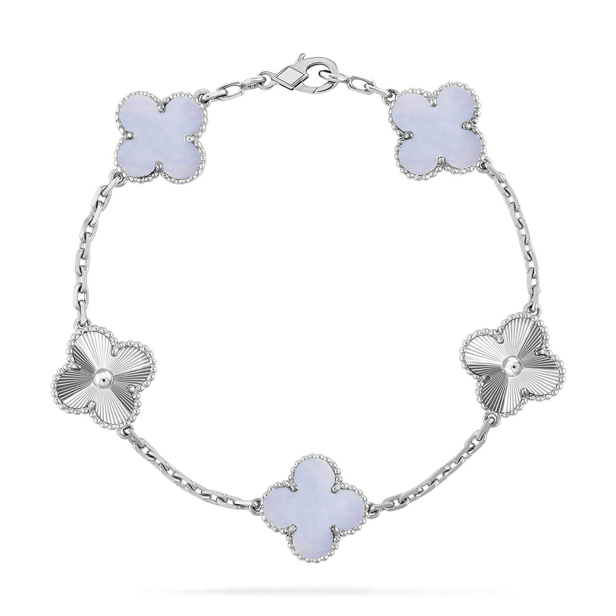 [Garvey ] CLOVER 5 MOTIF PURPLE CHALCEDONY BRACELET COLLECTION