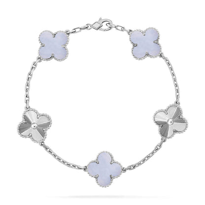 [Garvey ] CLOVER 5 MOTIF PURPLE CHALCEDONY BRACELET COLLECTION