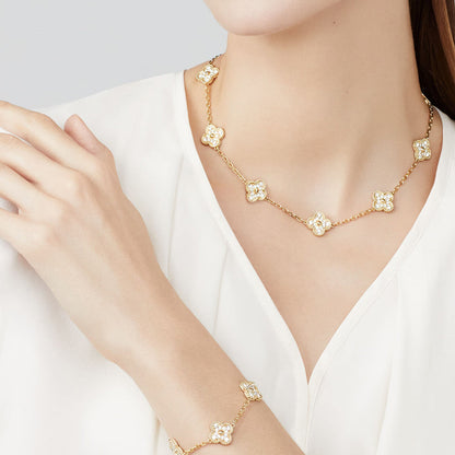 [Garvey ]CLOVER 10 MOTIFS DIAMOND NECKLACE