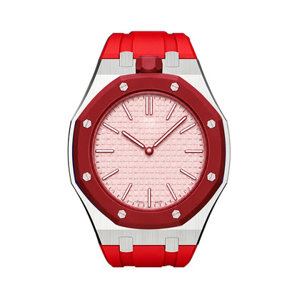 [Garvey]OAK POP ORANGE-RED STEEL SILICONE STRAP