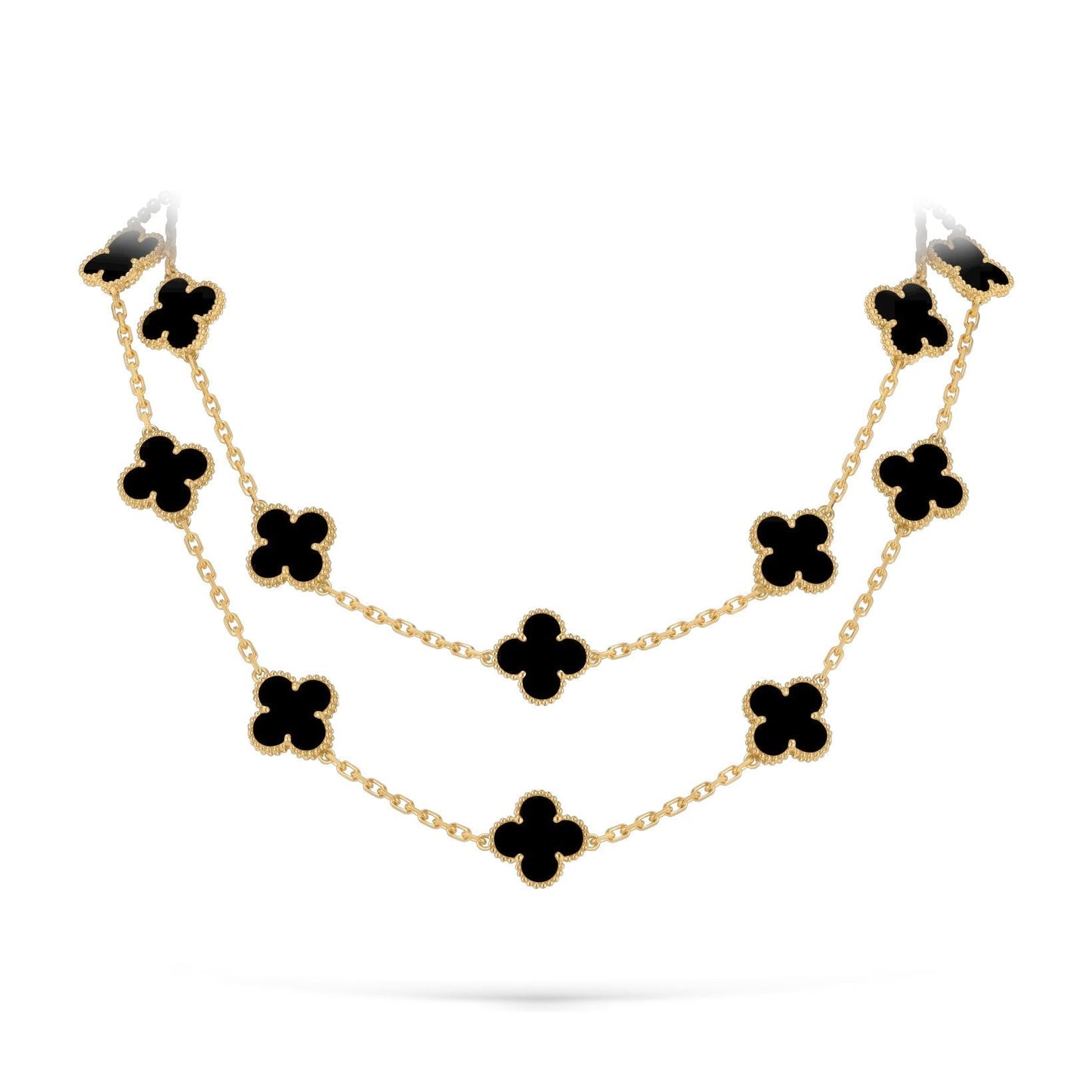 [Garvey]CLASSIC 20-MOTIF LUCKY CLOVER LONG NECKLACE GOLD COLLECTION