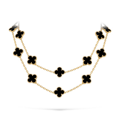 [Garvey]CLASSIC 20-MOTIF LUCKY CLOVER LONG NECKLACE GOLD COLLECTION