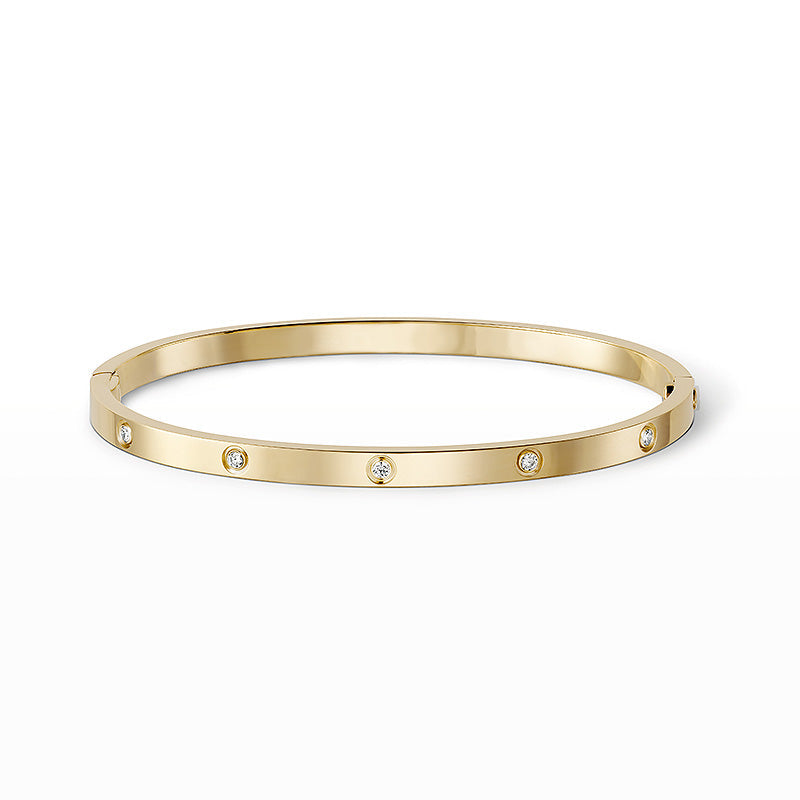 [Garvey]LOVE 3.65MM SMALL MODEL BANGLE - 10-DIAMOND