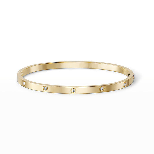 [Garvey]LOVE 3.65MM SMALL MODEL BANGLE - 10-DIAMOND