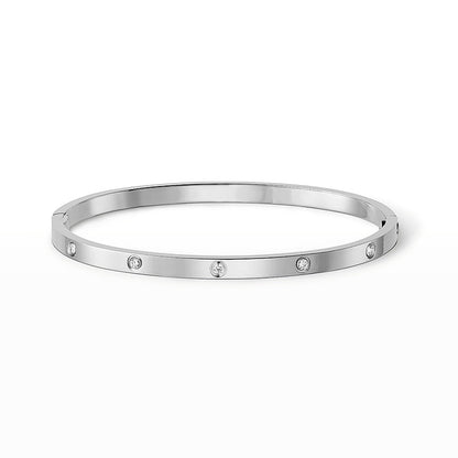 [Garvey]LOVE 3.65MM SMALL MODEL BANGLE - 10-DIAMOND