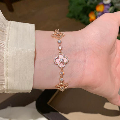 [Garvey ]CLOVER 5 MOTIF PINK BLUE RED WHITE BRACELET