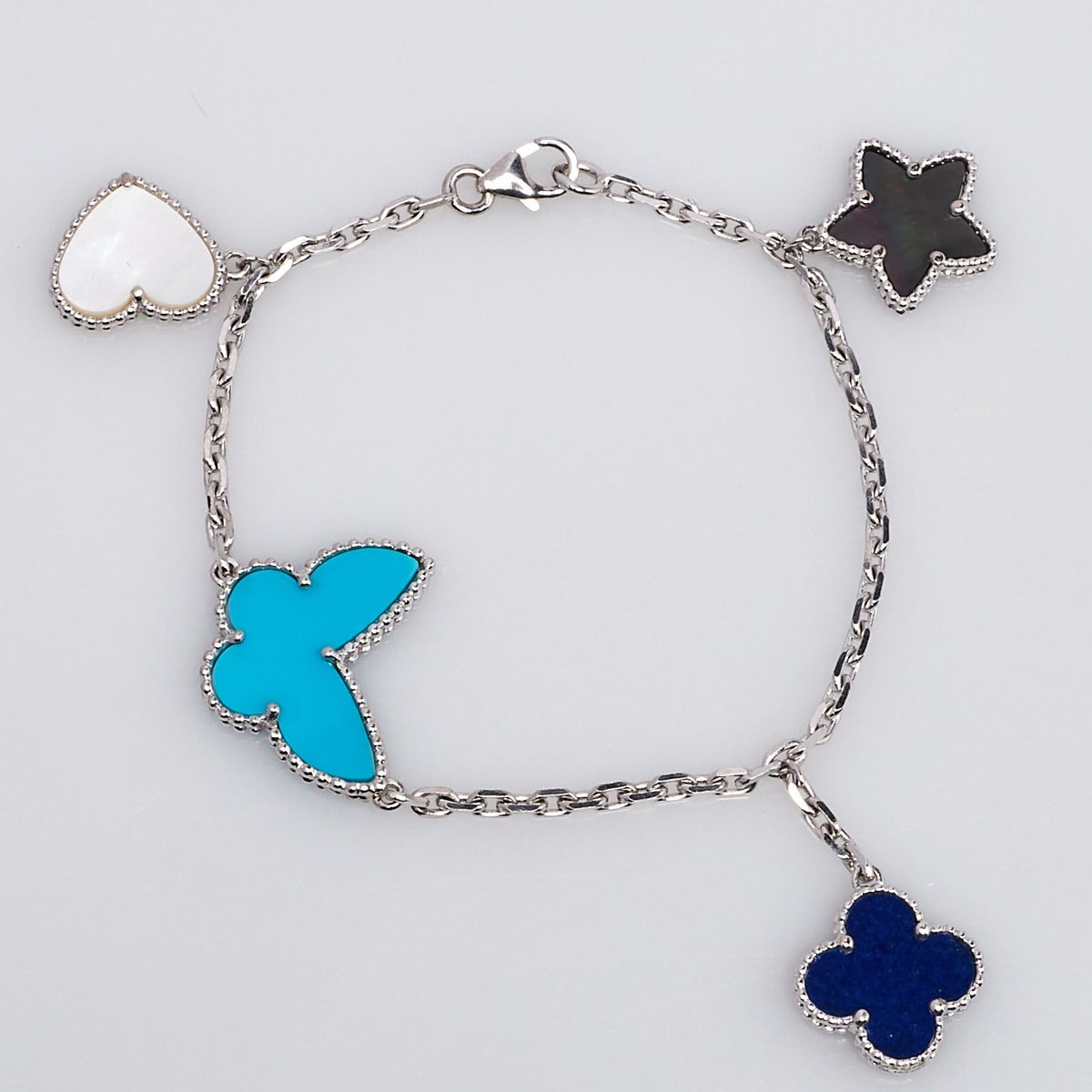 [Garvey ]LUCKY SPRING SILVER BRACELET 4 MOTIF