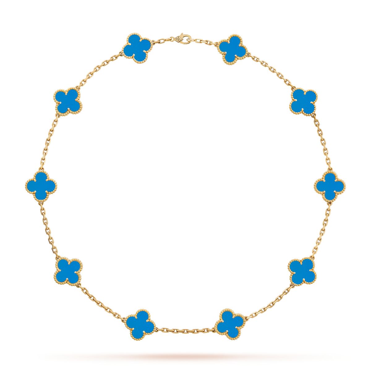 [Garvey ]CLOVER 10 MOTIFS BLUE AGATE NECKLACE