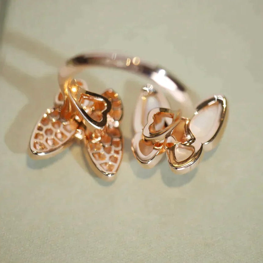 [Garvey ]TWIN BUTTERFLY DIAMOND MOP RING