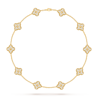 [Garvey]CLASSIC LUCKY 10-MOTIF CLOVER NECKLACE GOLD COLLECTION