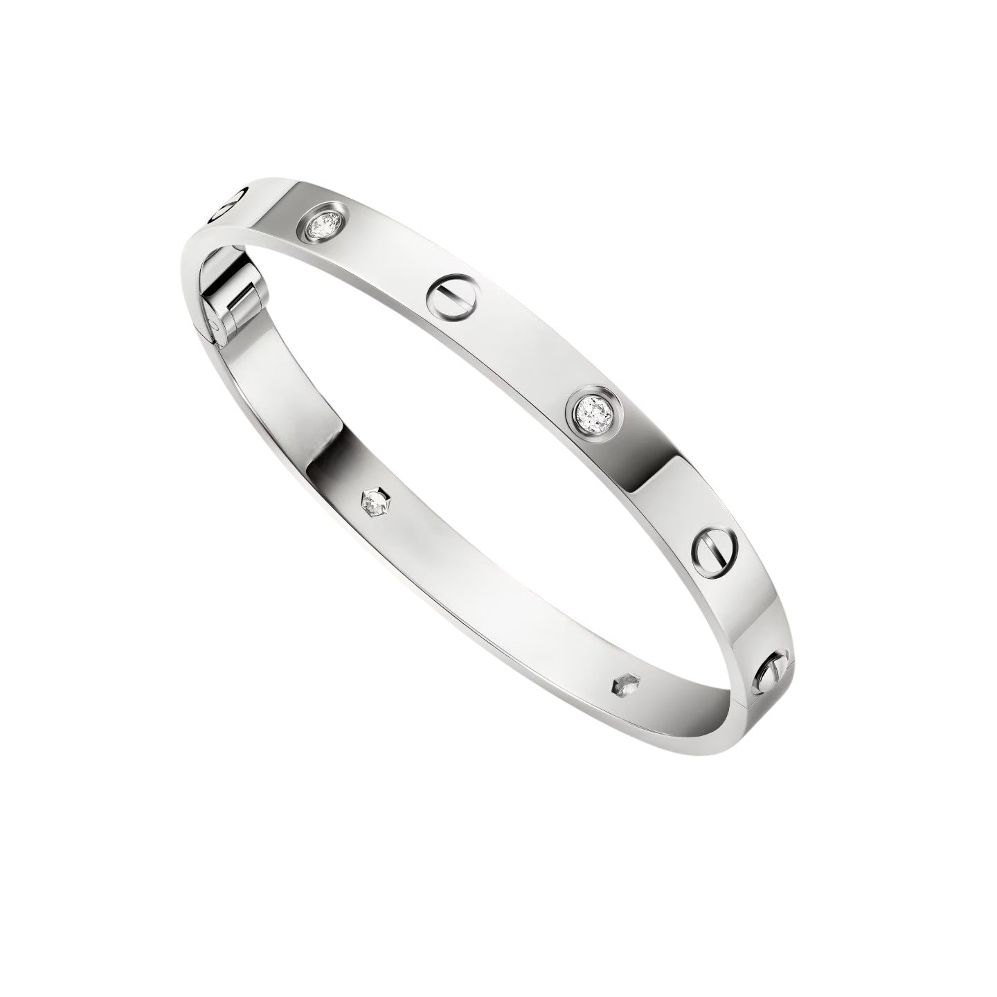 [Garvey]CLASSIC 6.1MM LOVE SINGLE-SCREW CLOSURE BANGLE - 4-DIAMOND