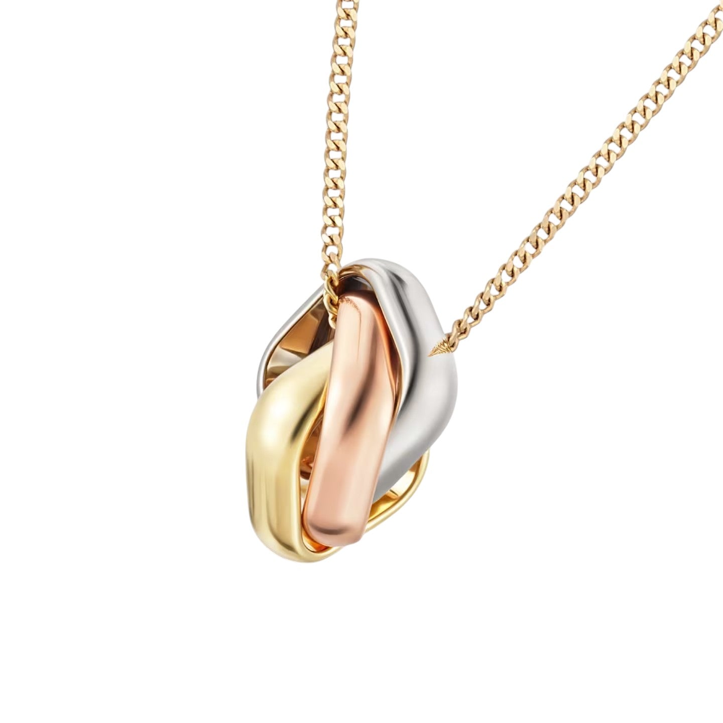 [Garvey]TRI-COLOR SQUARE RING NECKLACE